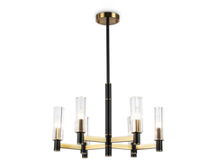 Светильник на штанге LH55511/6 BK/BS/CL черный/латунь/прозрачный E14*6 max 40W D570*760