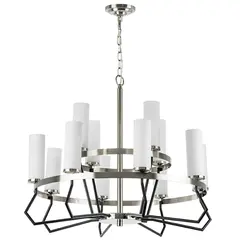 723125 Люстра FLUME 12х40W E14 ЧЕРНЫЙ МАТОВЫЙ/НИКЕЛЬ Lightstar