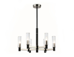 Светильник на штанге LH55501/6 SN/BK/CL сатин никель/черный/прозрачный E14*6 max 40W D570*760