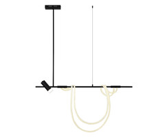 08039K-120A,19 Подвес диммируемый Кайли черный L120 h120 Led 40W+GU10 1*10W (4000K) с пультом ДУ