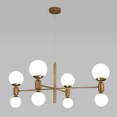 Умная подвесная люстра с плафонами 30182/8 латунь