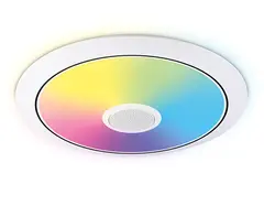 Музыкальный светодиодный светильник с подсветкой RGB FZ710 WH белый IP20 40W 3000-6500K+RGB Music 370*56 (ПДУ ИК)