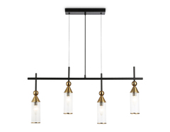 Светильник подвесной LH55254/4 BK/BS/CL черный/латунь/прозрачный E14*4 max 40W 845*65*1150