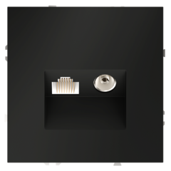VLS060708 Розетка телевизионная встраиваемая VOLTUM S70 TV+RJ45 кат. 6, (черный матовый). (ТМ Maytoni)