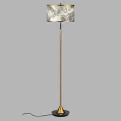 5064/2F MODERN (В 2-Х КОРОБКАХ) ODL24 529 античн.бронза/серо-беж./металл/натур.камен."шпон" Торшер E27 LED 2*10W BERGI