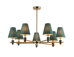 Светильник на штанге LH75053/7 BS/GN латунь/зеленый E14*7 max 40W D840*580