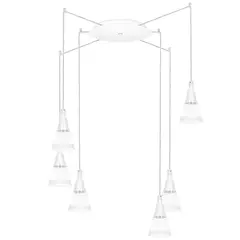 757066 Люстра CONE 6х40W GU10 БЕЛЫЙ МАТОВ/ПРОЗРАЧНО-МАТОВЫЙ Lightstar