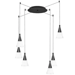 757067 Люстра CONE 6х40W GU10 ЧЕРНЫЙ МАТОВ/ПРОЗРАЧНО-МАТОВЫЙ Lightstar
