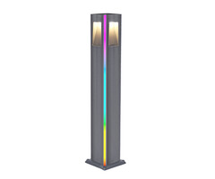 09210-F(220V),16(RGB) Светильник уличный Крисми серый 220V w12*12 h80 Led 4*3W (4000K) c пультом ДУ, Декоративная подсветка RGB.