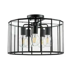 798257 Люстра GENNI 5х40W E27 ЧЕРНЫЙ МАТОВЫЙ/ПРОЗРАЧНЫЙ Lightstar