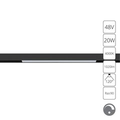 Магнитный трековый светильник Arte Lamp LINEA 0.1-10V A4683PL-1BK, 1хLED