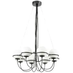 803287 Люстра GLOBO 8х40W E14 ЧЕРНЫЙ МАТОВЫЙ/БЕЛЫЙ Lightstar
