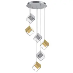 805569 Люстра QUBICA 6х2W(led) G4 12V ЗОЛОТО/ХРОМ/ПРОЗРАЧНЫЙ Lightstar