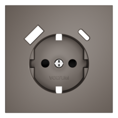 VLS001014 Накладка для розетки с заземлением и защитными шторками, с USB A+C, S70 (капучино). (ТМ Maytoni)