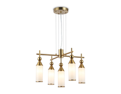Светильник подвесной LH55276/5 BS/FR латунь/белый матовый E14*5 max 40W D520*1390