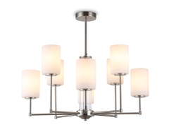 Светильник подвесной LH56213/8 SN/FR никель/белый матовый E27/8 max 60W D700*600