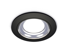 Комплект встраиваемого светильника XC7622061 SBK/PSL черный песок/серебро полированное MR16 GU5.3 (C7622, N7023)