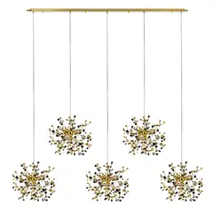 L5PL721132 Подвес пятерной линейный EXTRA 5x3x5W(led) G9  (721132 - 5 + 572162 -1) ЗОЛОТО Lightstar