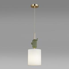 5425/1 MODERN ODL_EX24 147 золотой/зеленый/белый/металл/керамика/ткань Подвес E14 1*40W CACTUS