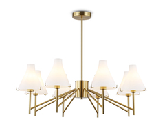 Светильник подвесной LH57135/8 BS/FR латунь/белый матовый E14/8 max 40W D800*650