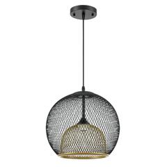 8052/1A SUSPENTIONI LN26 399 черный/черный, золото металл/металл Подвесной светильник E27 1*60W 220V LEONELA