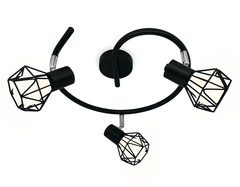 Настенно-потолочный спот в стиле лофт TR8624/3 BK/CH черный/хром E27*3 max 40W D330*175