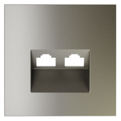 VLS001404 Накладка для розетки компьютерной двойной RJ45+RJ45 кат.6, S70 (шелк). (ТМ Maytoni)