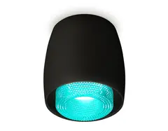 Комплект накладного светильника с композитным хрусталем XS1142023 SBK/BL черный песок/голубой MR16 GU5.3 (C1142, N7194)