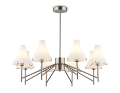 Светильник подвесной LH57125/8 SN/FR никель/белый матовый E14/8 max 40W D800*650