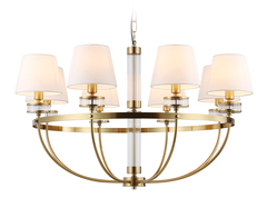 Светильник подвесной LH71253/8 BS/WH латунь/белый E14/8 max 40W D870*990