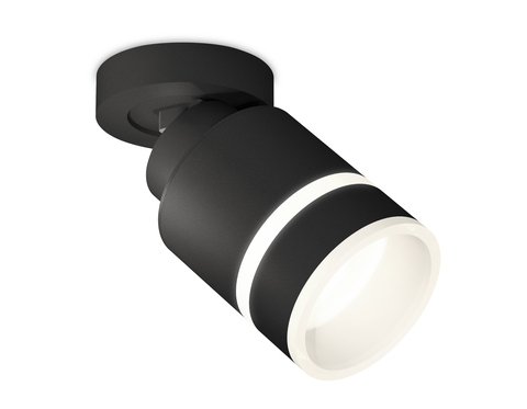 Комплект накладного поворотного светильника с акрилом XM8111004 SBK/FR черный песок/белый матовый GX53 (A2229, A2106, C8111, N8445)
