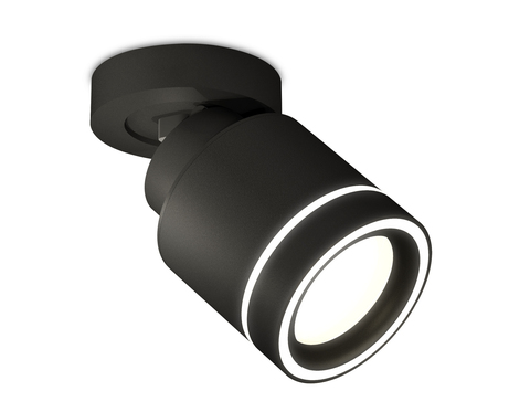 Комплект накладного поворотного светильника с акрилом XM8111003 SBK/FR черный песок/белый матовый GX53 (A2229, A2106, C8111, N8434)