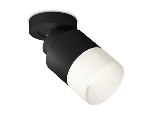 Комплект накладного поворотного светильника с акрилом XM8111002 SBK/FR черный песок/белый матовый GX53 (A2229, A2106, C8111, N8402)