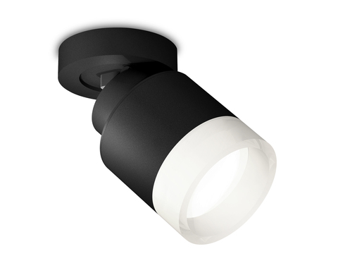 Комплект накладного поворотного светильника с акрилом XM8111001 SBK/FR черный песок/белый матовый GX53 (A2229, A2106, C8111, N8401)