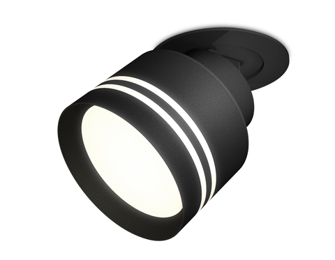 Комплект встраиваемого поворотного светильника с акрилом XM8102526 SBK/FR черный песок/белый матовый GX53 (A2242, A2106, C8102, N8478)
