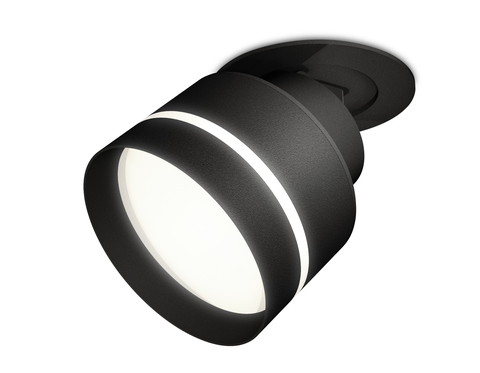 Комплект встраиваемого поворотного светильника с акрилом XM8102525 SBK/FR черный песок/белый матовый GX53 (A2242, A2106, C8102, N8462)