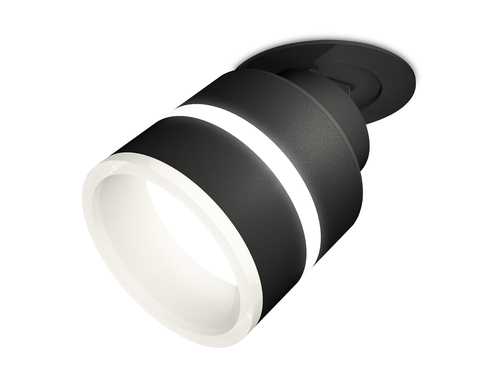 Комплект встраиваемого поворотного светильника с акрилом XM8102524 SBK/FR черный песок/белый матовый GX53 (A2242, A2106, C8102, N8445)