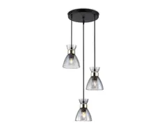 Светильник подвесной TR3408/3 BK/FGD/SM черный/золото/дымчатый E27/3 max 60W D345*1000