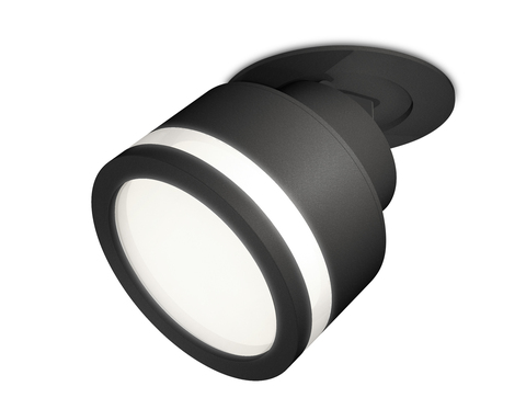 Комплект встраиваемого поворотного светильника с акрилом XM8102522 SBK/FR черный песок/белый матовый GX53 (A2242, A2106, C8102, N8415)