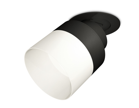 Комплект встраиваемого поворотного светильника с акрилом XM8102521 SBK/FR черный песок/белый матовый GX53 (A2242, A2106, C8102, N8402)