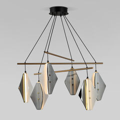 Подвесной светодиодный светильник со стеклянными плафонами 301054 LED латунь