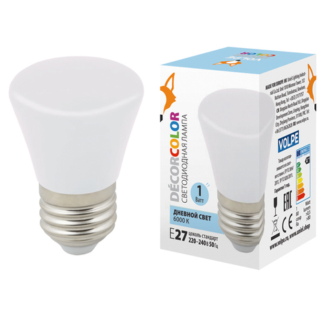 LED-D45-1W/6000K/E27/FR/С BELL Лампа декоративная светодиодная. Форма 