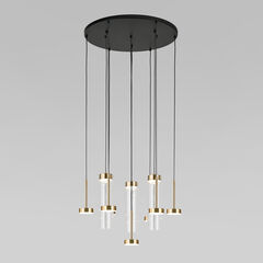 Подвесной светодиодный светильник со стеклянными плафонами 301102 LED латунь