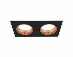 Комплект встраиваемого светильника XC6526005 SBK/PPG черный песок/золото розовое полированное MR16 GU5.3 (C6526, N6114)