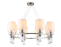 Светильник подвесной LH71293/8 SN/WH никель/белый E14/8 max 40W D830*780