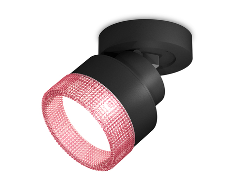 Комплект накладного поворотного светильника с композитным хрусталем XM8102042 SBK/PI черный песок/розовый GX53 (A2229, A2106, C8102, N8486)