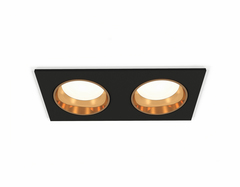 Комплект встраиваемого светильника XC6526004 SBK/PYG черный песок/золото желтое полированное MR16 GU5.3 (C6526, N6113)