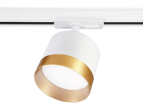 Трековый однофазный светильник со сменной лампой GL5361 WH/GD белый/золото GX53 max 12W