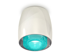 Комплект накладного светильника с композитным хрусталем XS1143011 PSL/BL серебро полированное/голубой MR16 GU5.3 (C1143, N7194)