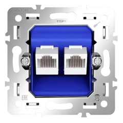 VLS0602M Механизм розетки компьютерной двойной RJ45+RJ45 кат.6, S70. (ТМ Maytoni)